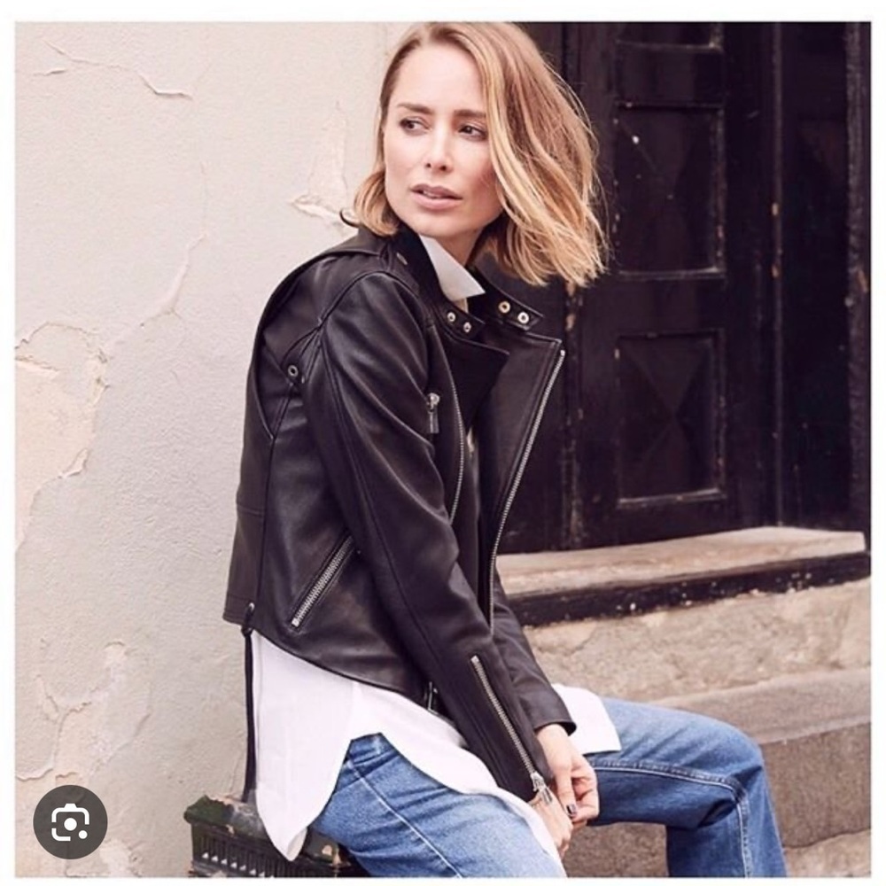 Anine Bing Bowie Leather Biker Jacket in Black - Picture 6 of 16